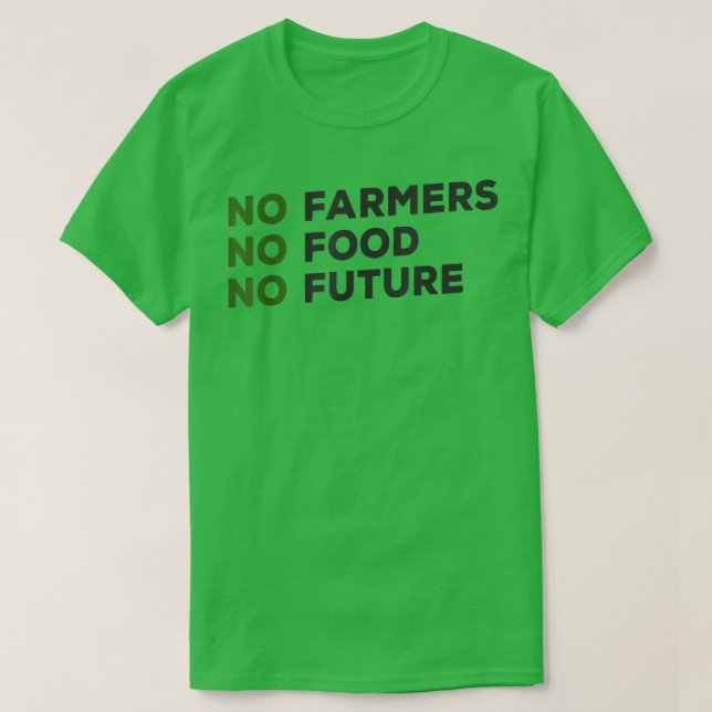 Camiseta Sem fazendeiros, sem comida, sem futuro, para paix (Frente do Design)