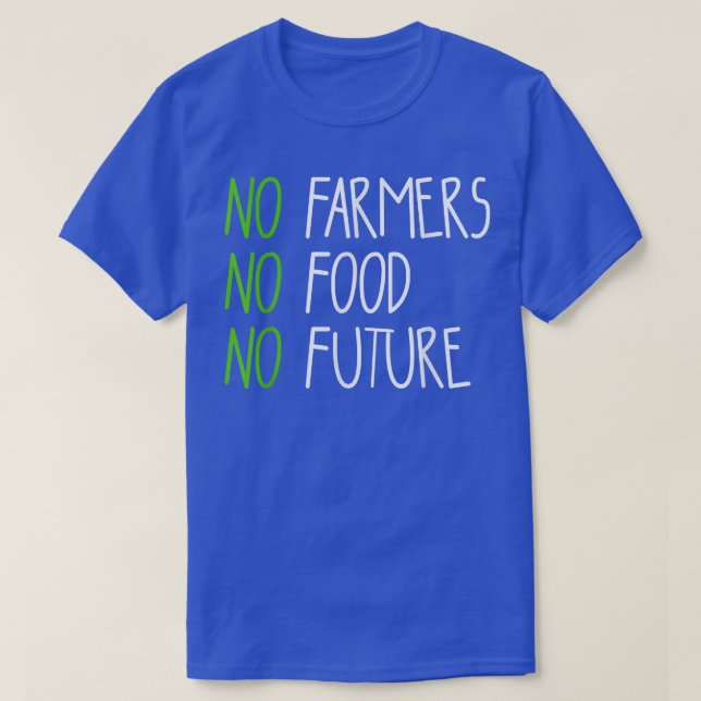 Camiseta Sem fazendeiros, sem comida, sem futuro, para paix (Frente do Design)