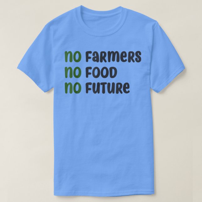 Camiseta Sem fazendeiros, sem comida, sem futuro, para paix (Frente do Design)