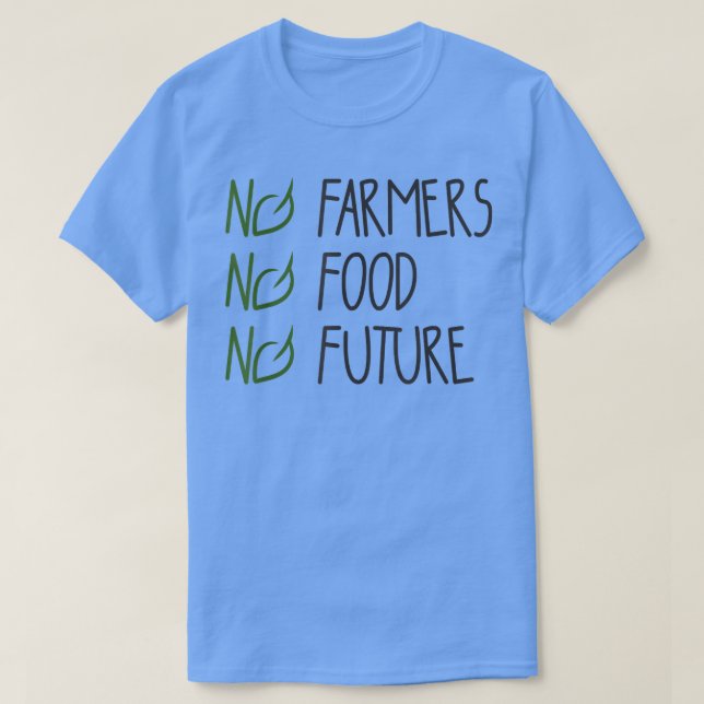 Camiseta Sem fazendeiros, sem comida, sem futuro, para paix (Frente do Design)