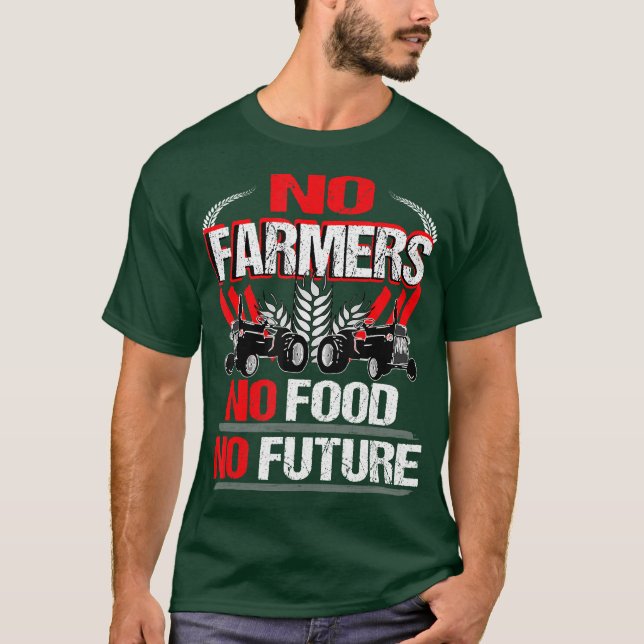 Camiseta Sem fazendeiros Sem Comida Sem Futuro Protesto de  (Frente)