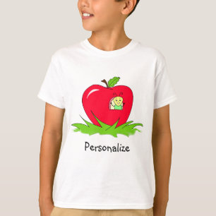 Camiseta Sem-fim em Apple vermelho com nome