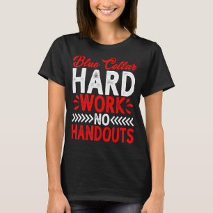 Camiseta Sem Folhetos do Trabalho do Duro de Colar Azul