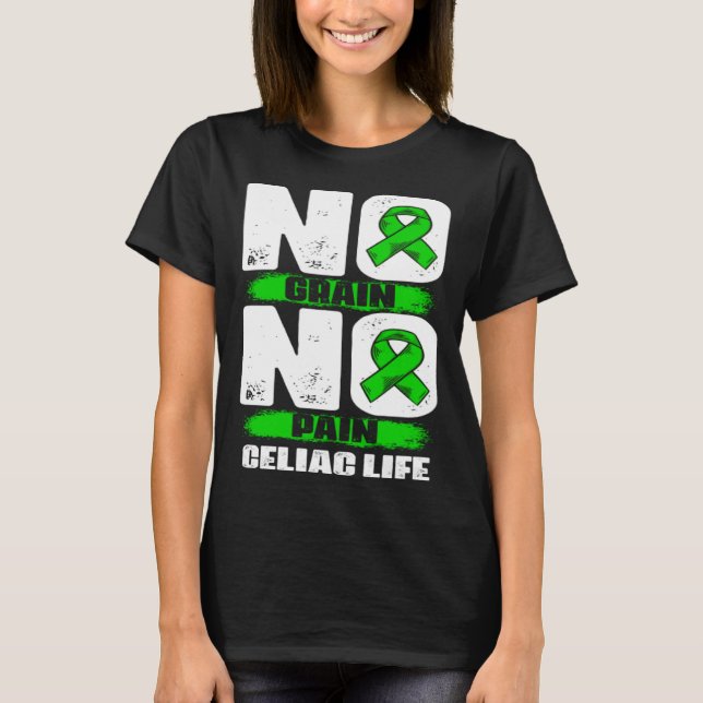 Camiseta Sem Grain Sem Dor Celiac Guerreiro Doença Celular  (Frente)