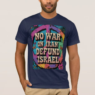 Camiseta Sem guerra com o Irã Defenda os Guerreiros