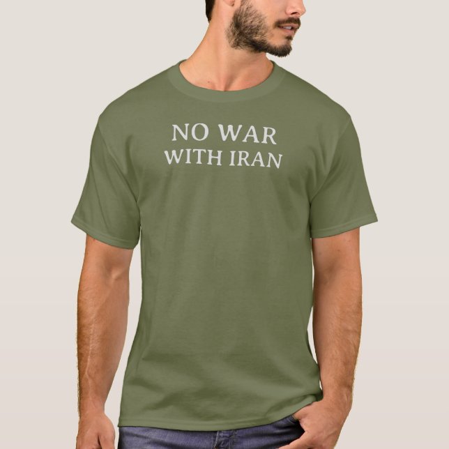 Camiseta SEM GUERRA COM O IRÃ Protesto Político  (Frente)