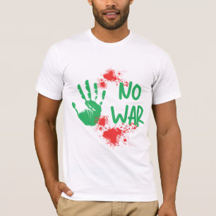Camiseta Sem Guerra - Design de Impressão de Mão de Protest