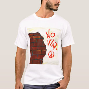 Camiseta Sem guerra, pintura mural. Ilustração digital
