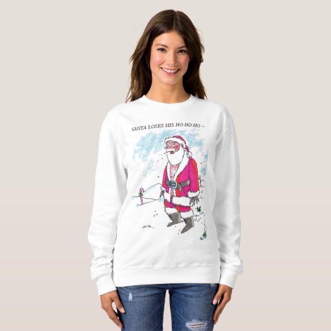 Camiseta Sem Ho-Ho-Ho, com mãozinha branca (Frente Completa)