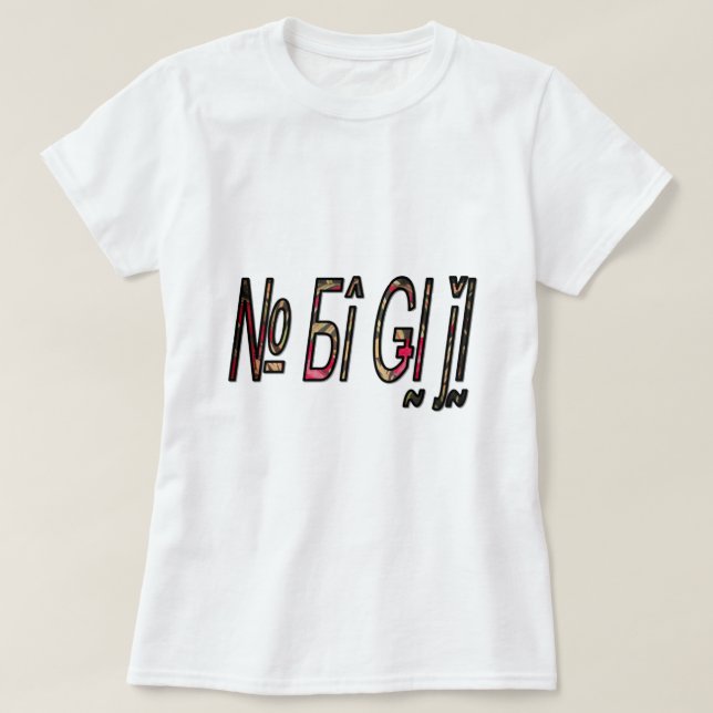 Camiseta Sem Impressão de Arte de Texto Bigiji (Frente do Design)