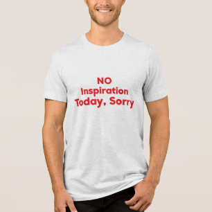 Camiseta Sem Inspiração Hoje, Desculpe
