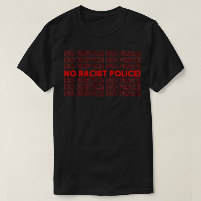 Camiseta Sem Justiça Sem Paz Original Retro Design 1 (Frente do Design)