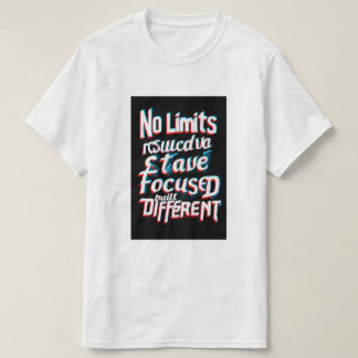 Camiseta "Sem Limites - Tee de Tipografia Motivacional 3D"