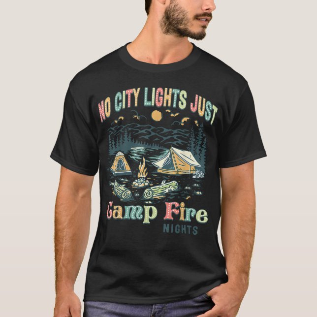 Camiseta Sem Luzes da Cidade Apenas Noites de Fogueira de A (Frente)