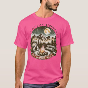 Camiseta Sem Luzes Locais Apenas Noites De Campfire Acampan