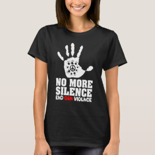Camiseta Sem mais silêncio Acabar com a violência contra as