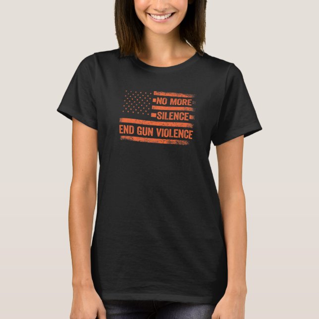 Camiseta Sem mais silêncio Acabar com a violência contra as (Frente)