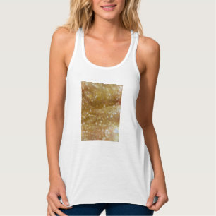 Camiseta sem mangas com purpurina dourada