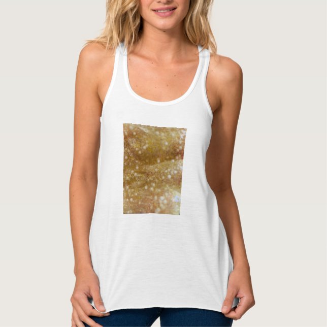 Camiseta sem mangas com purpurina dourada (Frente)