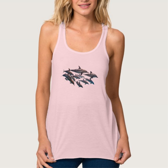 Camiseta sem Mangas de Golfinho Nariz de Garrafa (Frente)
