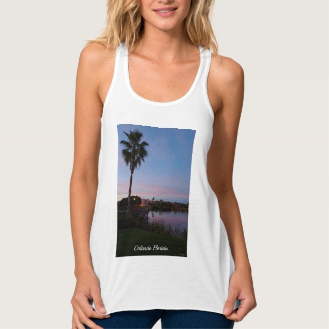 Camiseta sem Mangas Evening By The Palm Tree (Frente)