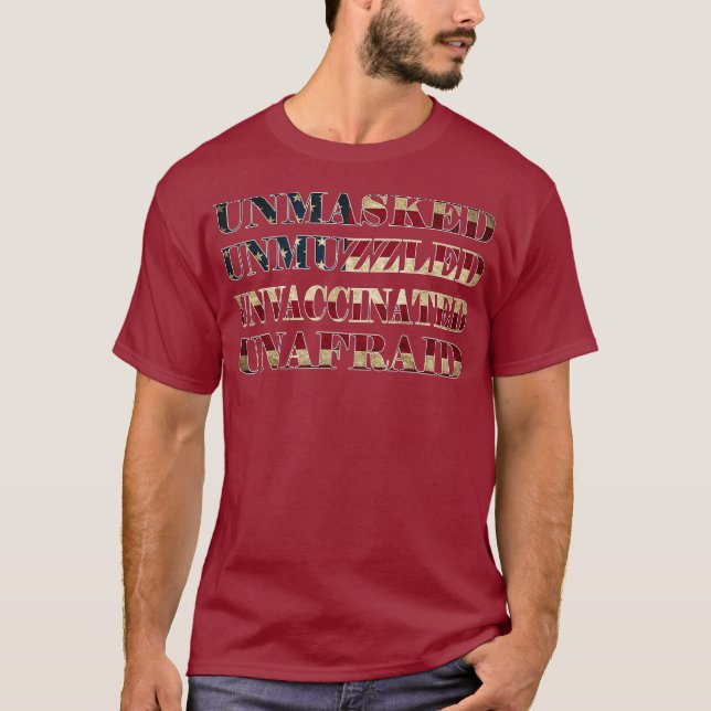 Camiseta Sem mascaramento, não-mascarado, não vacinado, sem (Frente)