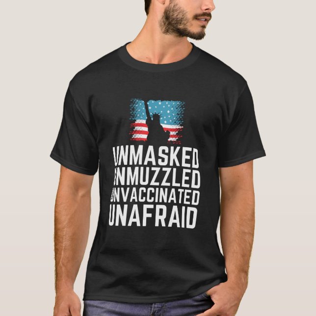 Camiseta Sem mascaramento, não-mascarado, não vacinado, sem (Frente)