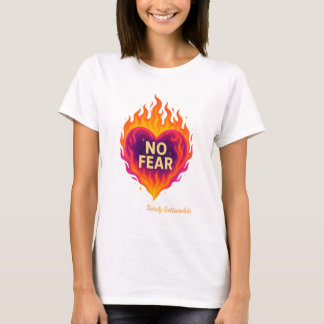 Camiseta SEM MEDO – Coração Flamejante Motivacional