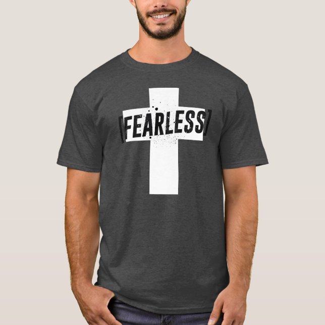 Camiseta Sem medo em Cross Nunca desista de Faith Christian (Frente)