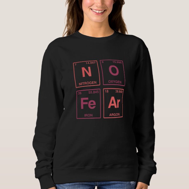 Camiseta Sem Medo Escrito Nos Elementos Periódicos De Mesa  (Frente)