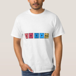 Camiseta Sem Mesa periódica de spam