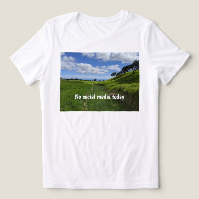 Camiseta Sem mídia social hoje (Design frontal)