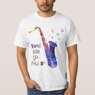 Camiseta Sem música, a vida seria plana | Sax T Shirts