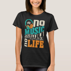 Camiseta Sem música sem vida com Fones de ouvido musicais p