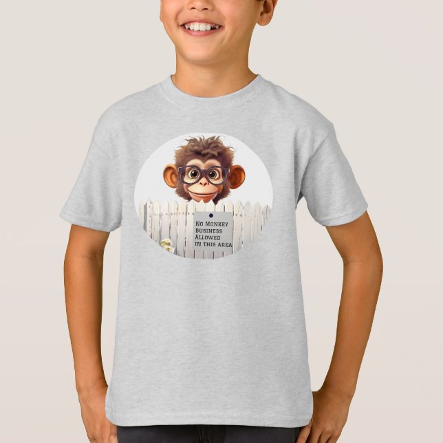 Camiseta SEM NEGÓCIOS DE MACACO, por favor (Frente)