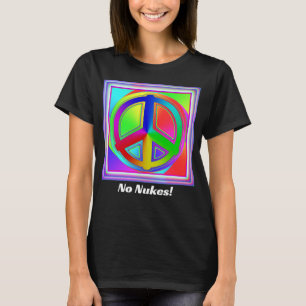 Camiseta Sem Nukes! (Mude as palavras) Sinal de paz