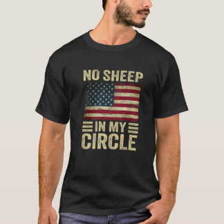 Camiseta Sem Ovelha No Meu Círculo Bandeira Americana Engra