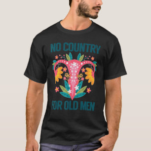 Camiseta Sem País Para Velhas Flores De Útero Floral