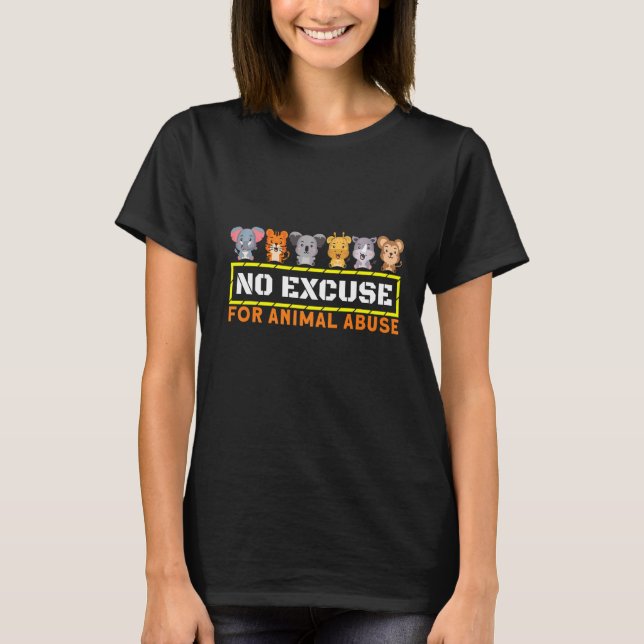 Camiseta Sem Perdão Para A Proteção Animal Contra O Abuso D (Frente)