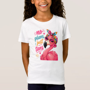 Camiseta Sem Planos, Só Bronzeado - Flamingo Sassy com Ócul