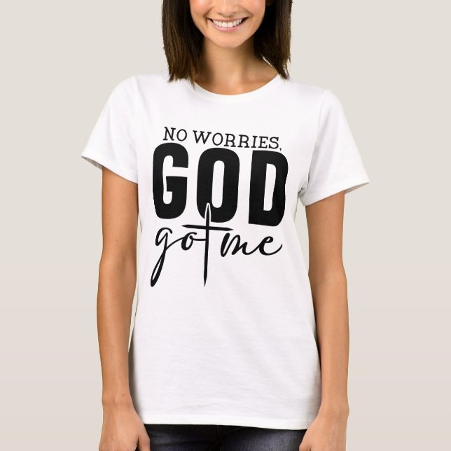 Camiseta Sem Preocupações Deus Me Pegou (Frente)
