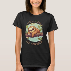 Camiseta Sem Pressa Sem Preocupações Preguiça Engraçado Int