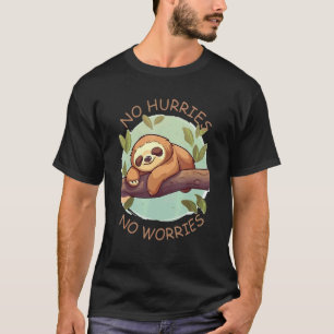 Camiseta Sem Pressa Sem Preocupações Preguiça Engraçado Int