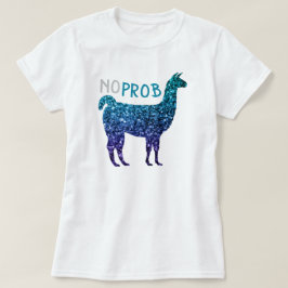 Camiseta Sem Prob Llama Aqua Blue ombre Sparkles