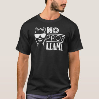 Camiseta Sem problema Llama Fazenda engraçada Óculos de sol