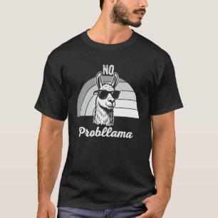 Camiseta Sem Problema Piada de Óculos de Sol de Lhama Engra