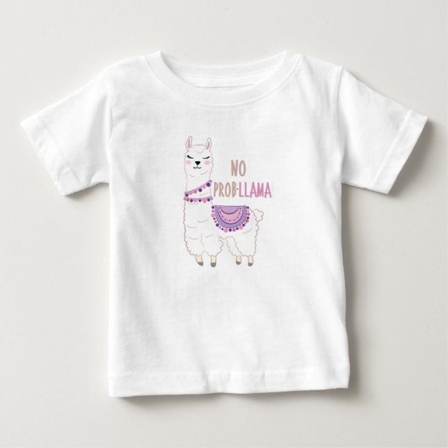 Camiseta Sem Problemas Llama Funny (Frente)