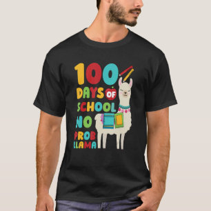 Camiseta Sem Probllama 100º Dia 100º Dia Llama Alunos Bo