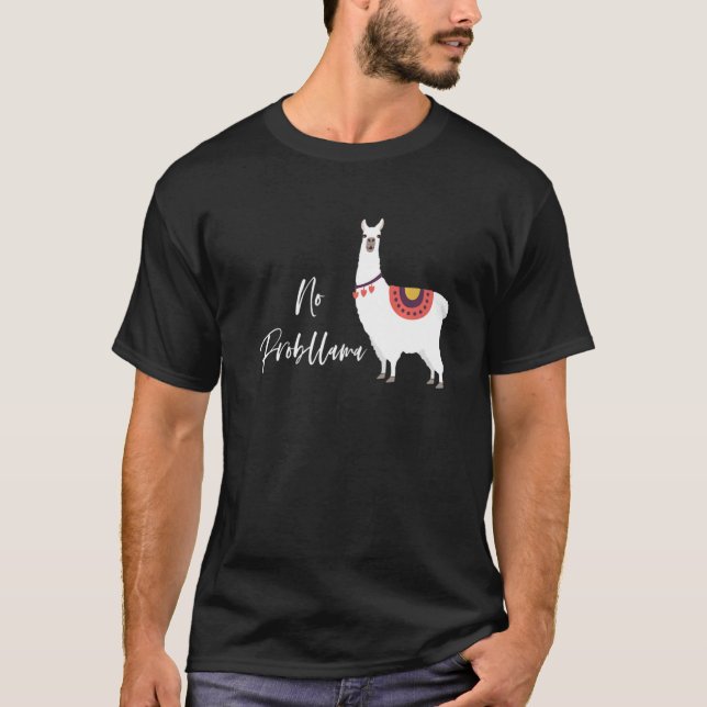 Camiseta Sem Probllama Alpaca Llama Amor Piada Mem (Frente)