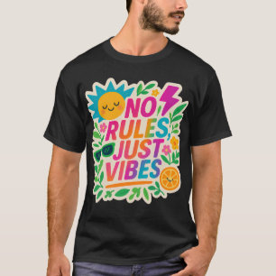 Camiseta Sem Regras Apenas Vibes - Gradiente Neon Kawaii-Pu